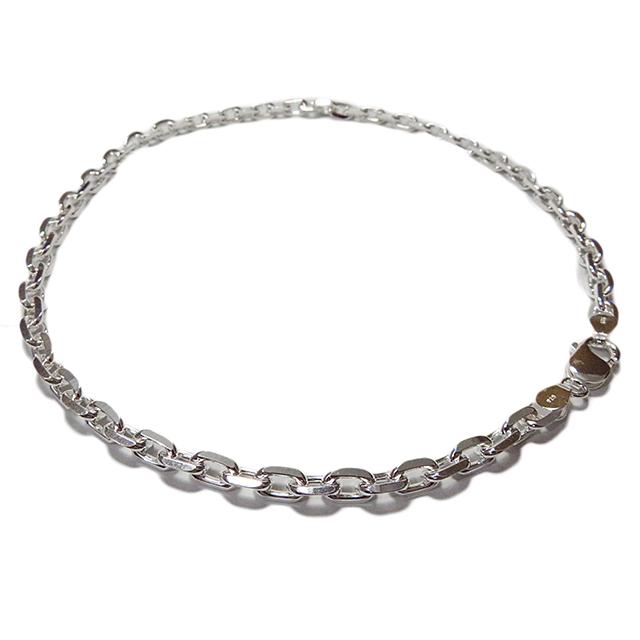 あずきチェーン ネックレス シルバー925 約5mm 5.3mm 45cm 小豆 太角 