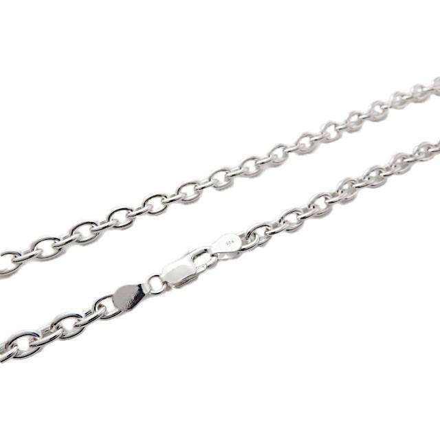 あずきチェーン 7.3mm 50cm カット無し シルバー925 小豆 太丸の画像