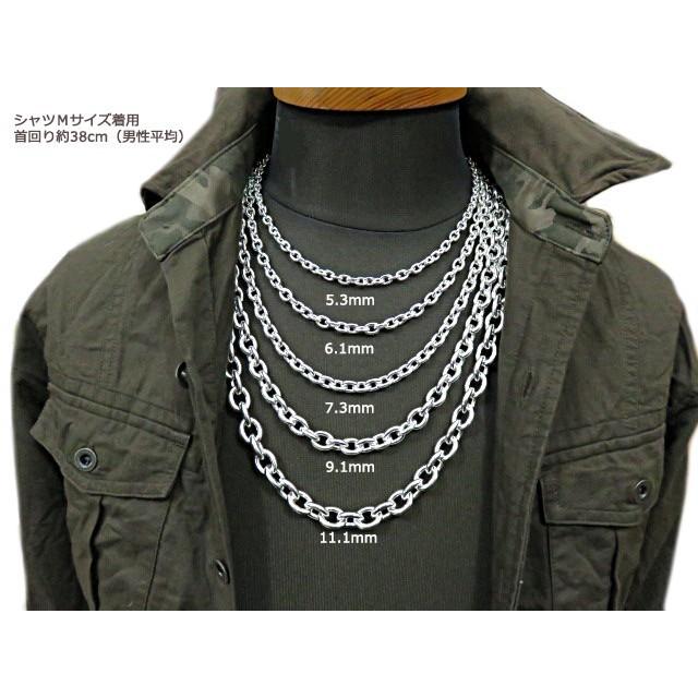 あずきチェーン カット無し ネックレス シルバー925 11.1mm 60cm