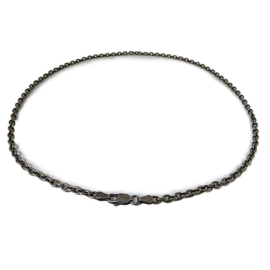 燻しあずきチェーン カット無し シルバー925 3.5mm 40cm〜 シルバーチェーン 小豆 細丸 インディアンジュエリーチェーン_1