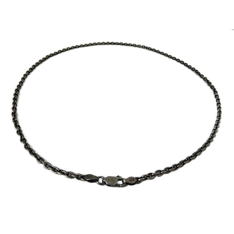 燻しあずきチェーン カット無し シルバー925 2.8mm 40cm〜 シルバー 