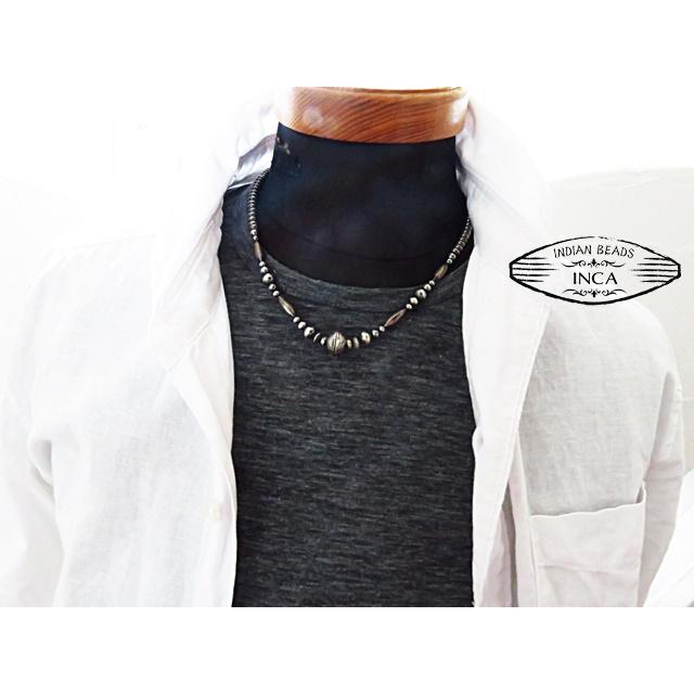 インディアンジュエリー ネックレス コイン ビーズ シルバー925 インディアンジュエリー ネックレス コイン ビーズ シルバー925