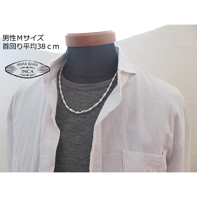 インディアンジュエリー ビーズ ネックレス シルバー925 チェーン ナバホパール INCA |  | 04