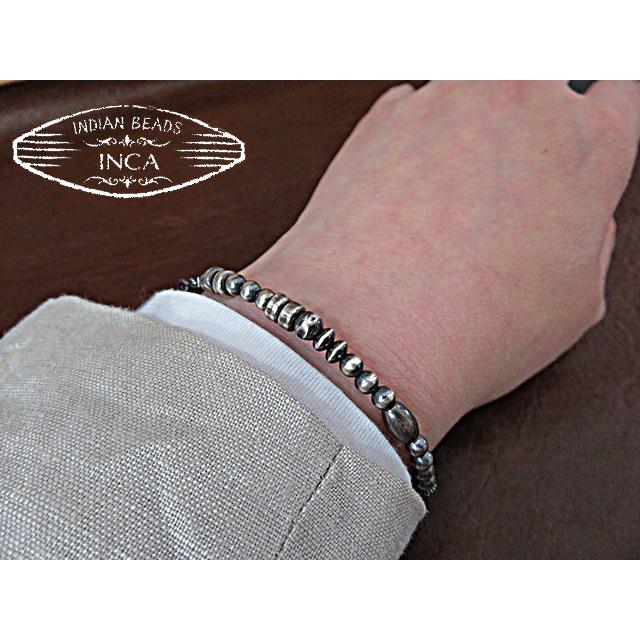 インディアンジュエリー ブレスレット ナバホパール シルバー925 金古