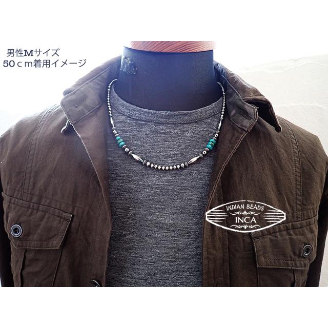 インディアンジュエリー ターコイズ ビーズ ネックレス シルバー925