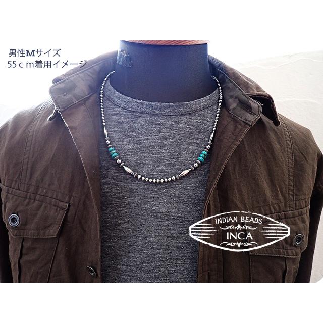 インディアンジュエリー ターコイズ ビーズ ネックレス シルバー925