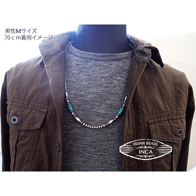 インディアンジュエリー ターコイズ ビーズ ネックレス シルバー925