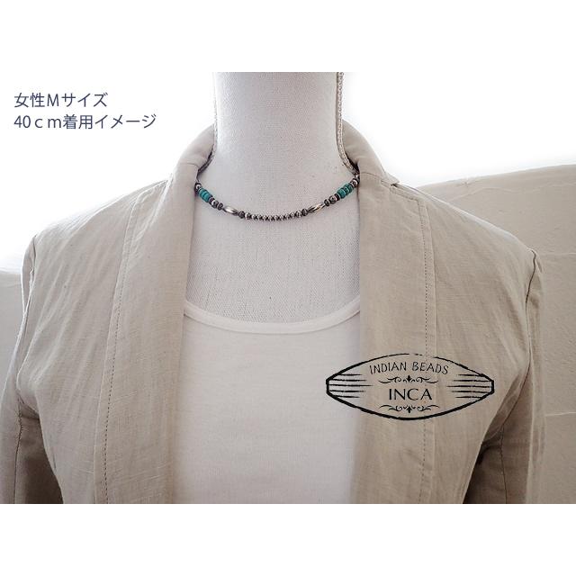インディアンジュエリー ターコイズ ビーズ ネックレス シルバー925