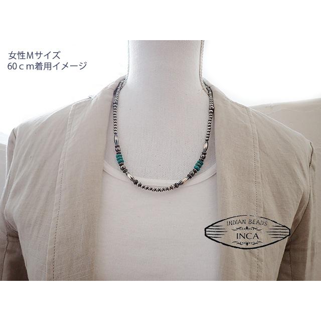 インディアンジュエリー ターコイズ ビーズ ネックレス シルバー925
