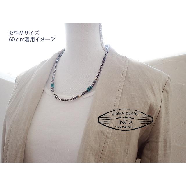 インディアンジュエリー ターコイズ ビーズ ネックレス シルバー925