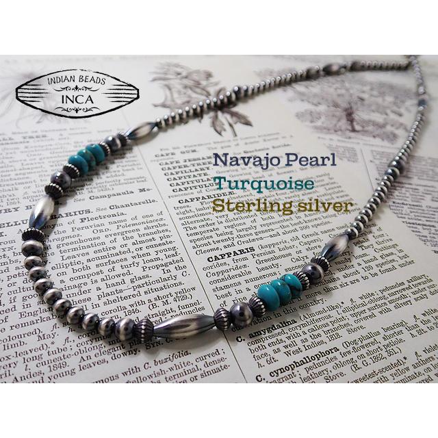 インディアンジュエリー ターコイズ ビーズ ネックレス シルバー925
