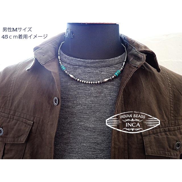 インディアンジュエリー ターコイズ ビーズ ネックレス シルバー925