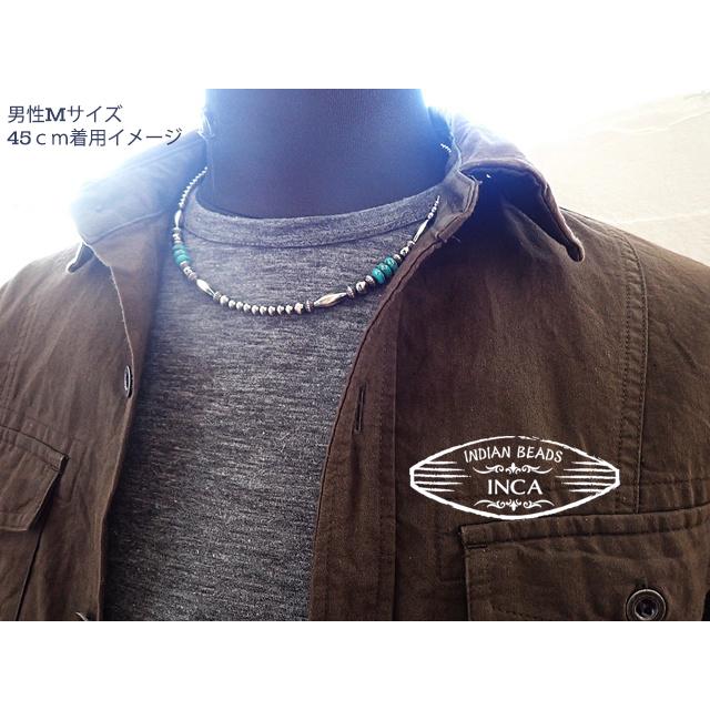インディアンジュエリー ターコイズ ビーズ ネックレス シルバー925