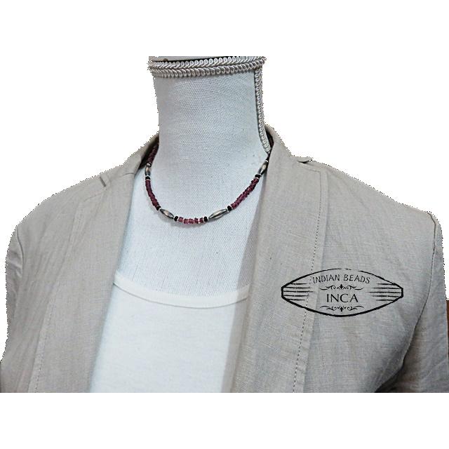 ガーネット ナバホパール ハンドメイド シルバー925 ビーズ