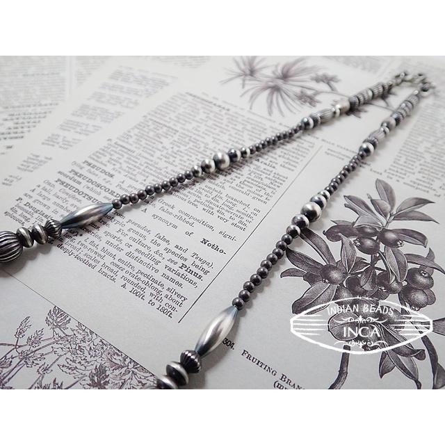 インディアンジュエリー ビーズ ネックレス シルバー925