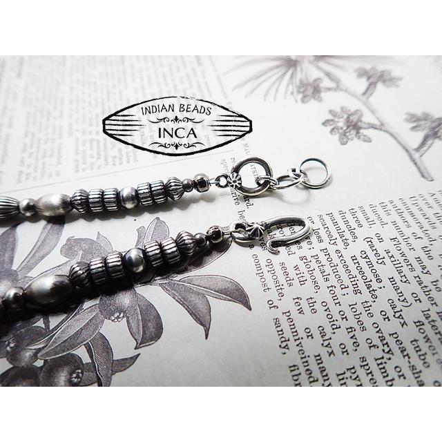 インディアンジュエリー ビーズ ネックレス シルバー925 チェーン