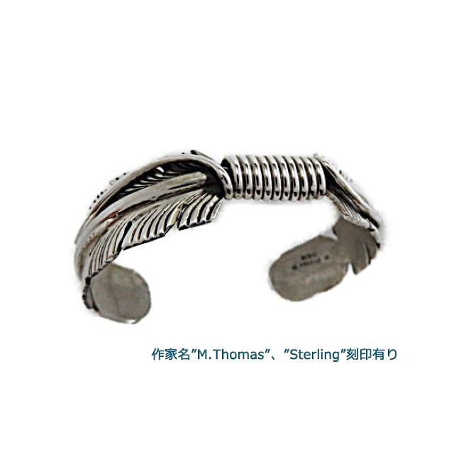 ナバホ族 バングル フェザー インディアンジュエリー シルバー925 羽根