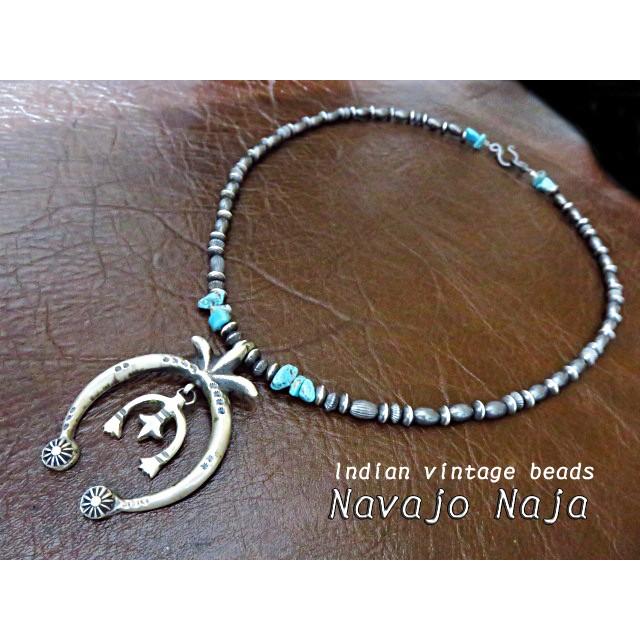 ナバホ族 ナバホ ネックレス シルバー925 インディアンジュエリー ターコイズ ハンドメイド ナジャ