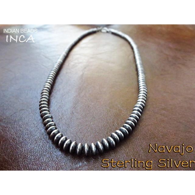 ナバホ ビーズネックレス ハンドメイド シルバー925 インディアンジュエリー,INCA｜gingesyo