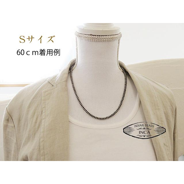 【Sサイズ】ナバホパール ビーズネックレス シルバー925 ロンデル Sサイズ】ナバホパール ビーズネックレス ロンデル ハンドメイド