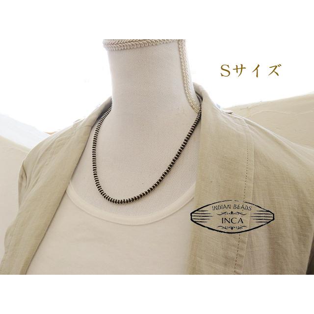 Sサイズ】ナバホパール ビーズネックレス シルバー925 ロンデル