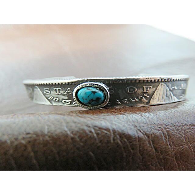 モルガン銀貨 コイン バングル ブレスレット シルバー ターコイズ 王冠