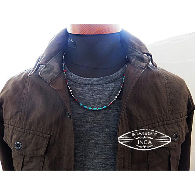 インディアンジュエリーナバホパール ハンドメイドビーズ シルバー925 ターコイズ コーラルビーズチェーン ネイティブ |  | 05