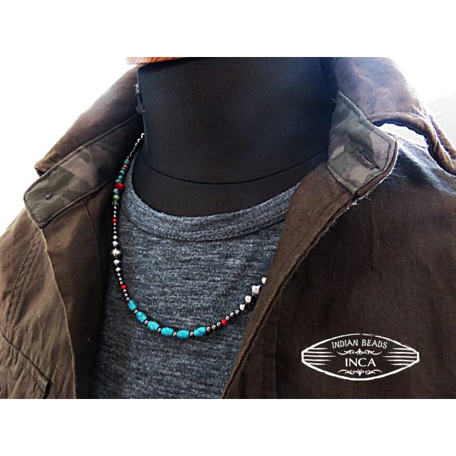 インディアンジュエリーナバホパール ハンドメイドビーズ シルバー925 ターコイズ コーラルビーズチェーン ネイティブ |  | 06