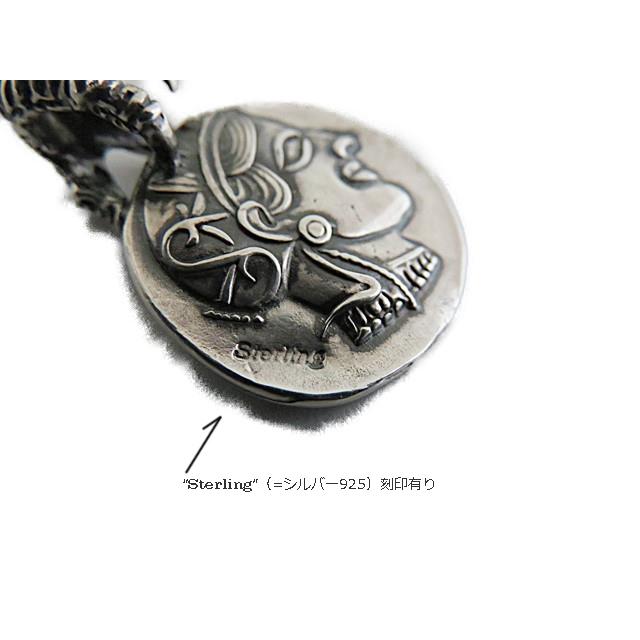 梟 フクロウ ネックレス ペンダント ドラクマ 硬貨 コイン シルバー925