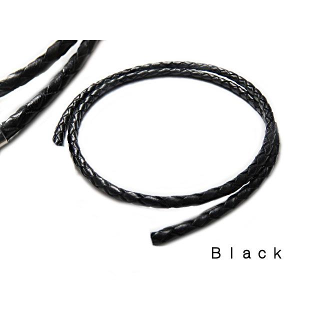交換用 10cm単位切り売り 革紐 四つ編み 組紐 編紐 レザーネックレス チョーカー 本革 代用 代替品 |  | 01