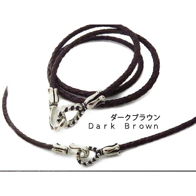 革紐 レザー ネックレス 3mm  シルバー925 エンドパーツ 編込 |  | 02