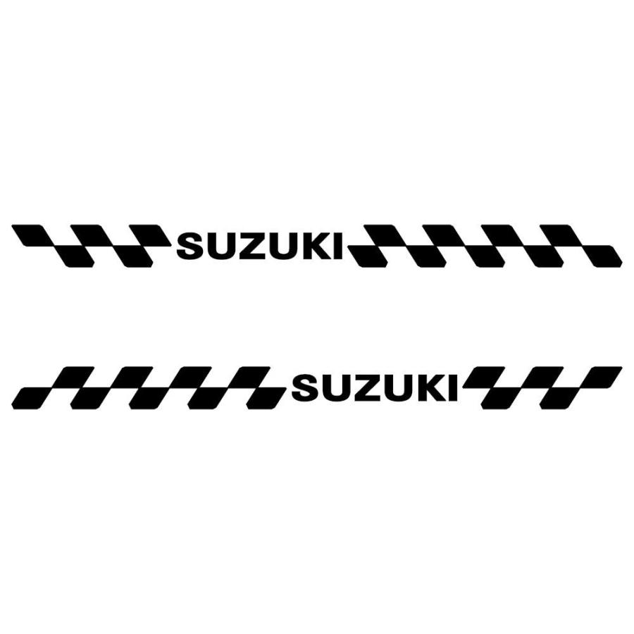 ステッカー Suzuki スズキ 車 バイク かっこいい レーシング 在庫一掃売り切りセール スポーツ エンブレム 両サイド用 ツインセット