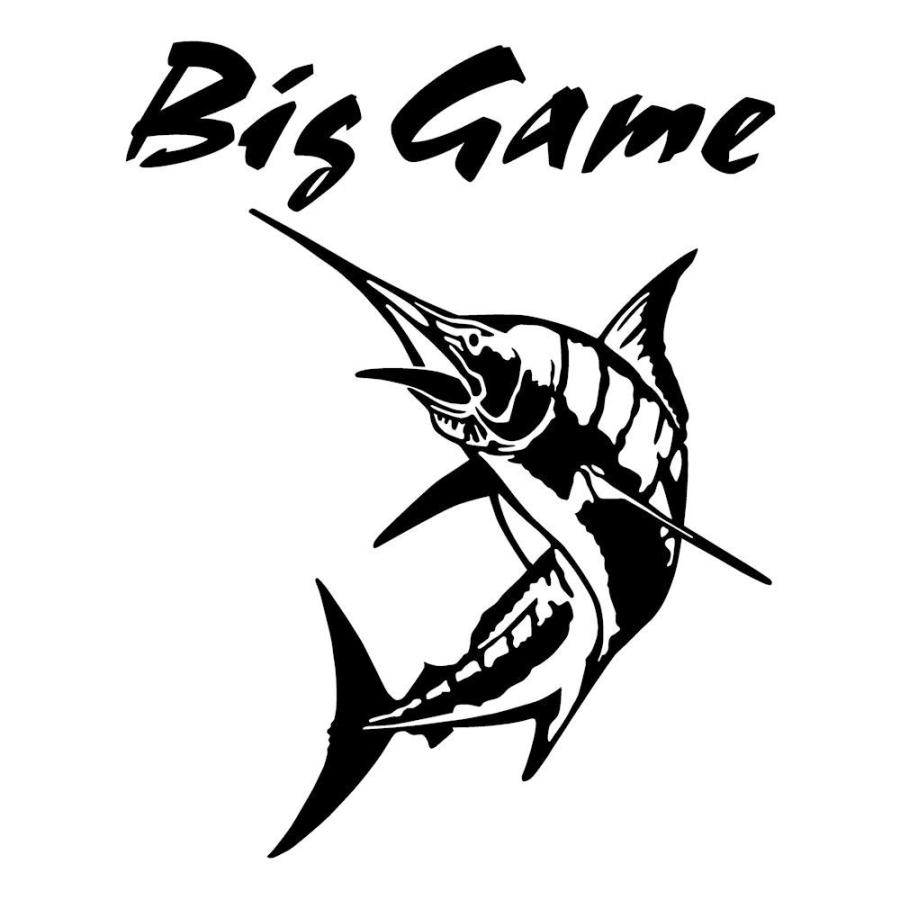 釣り ステッカー かっこいい カジキ クーラー 車 リア用 ｂｉｇ ｇａｍｅ 左向き ステッカー 色の選択 黒色 I Drain Be