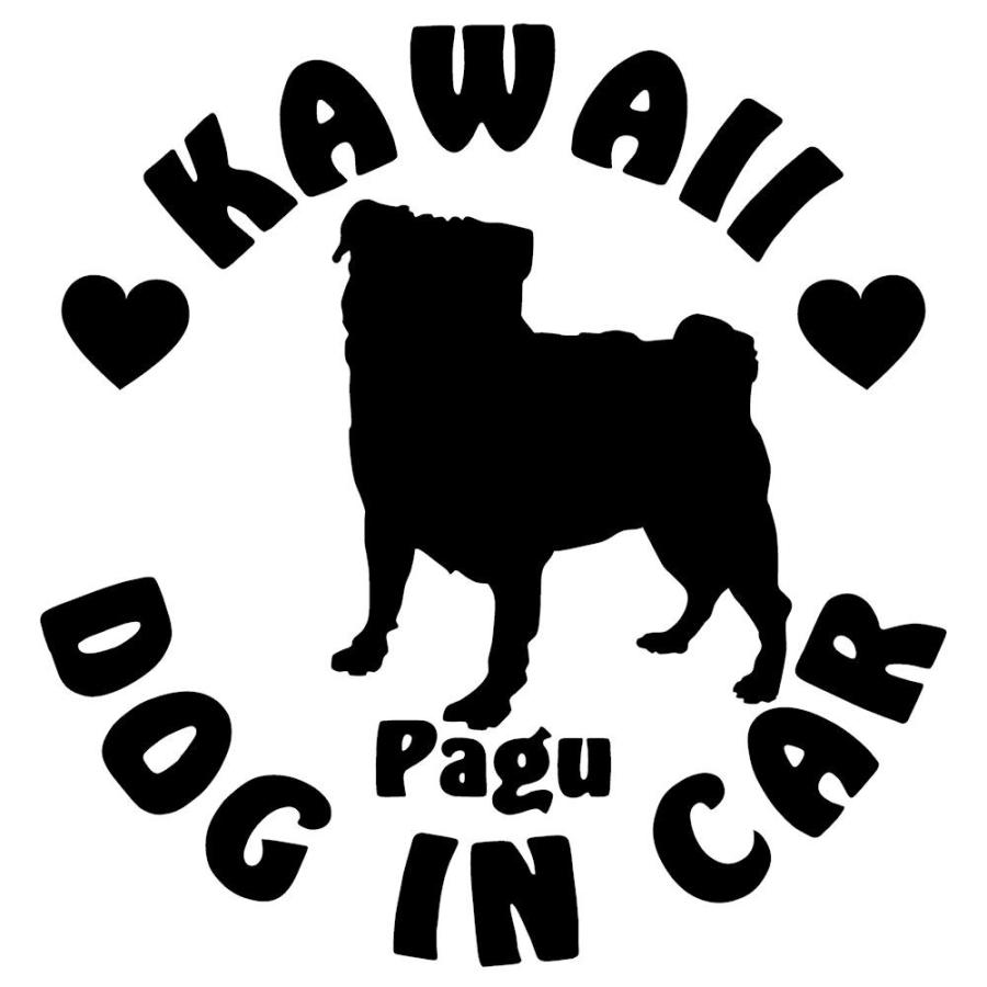 犬 車 ステッカー かわいい パグ 犬 ステッカー Dog In Car リアガラス用 犬 ドライブ 用品 カッティング ステッカー C5 004 R13 16 16 銀影工房 通販 Yahoo ショッピング