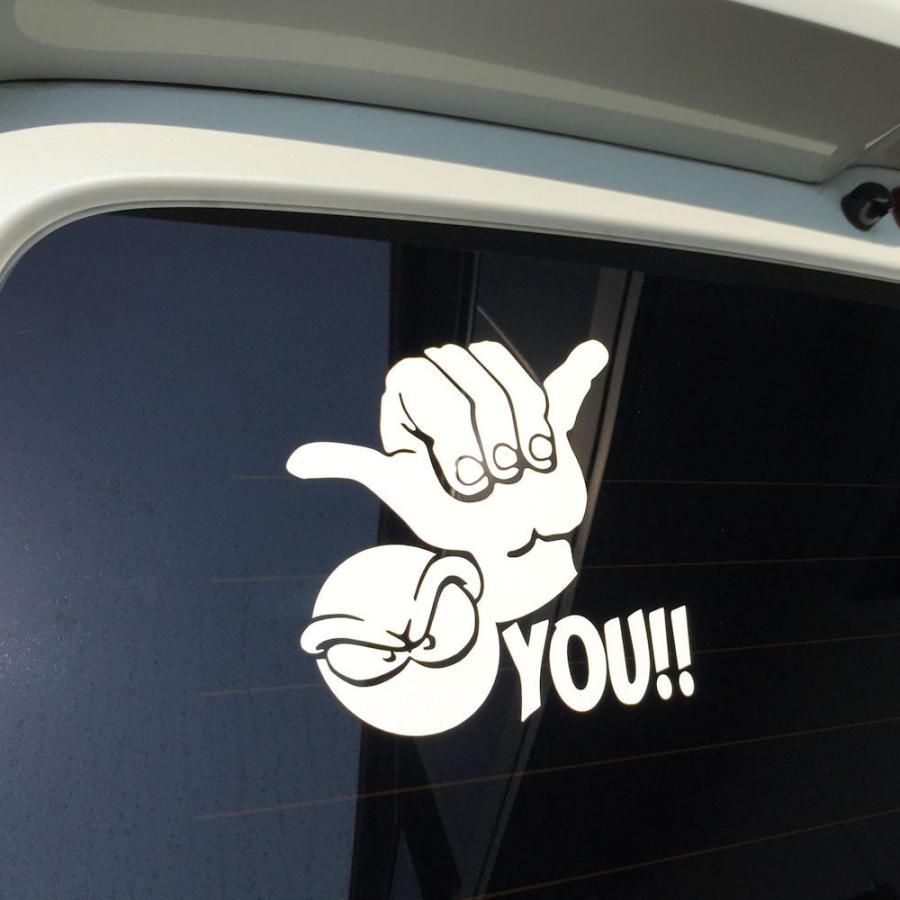 ハワイアン 車 ステッカー かっこいい シャカサイン サーフ リアガラス用 カッティング ステッカー C6 100 001 12 12 銀影工房 通販 Yahoo ショッピング