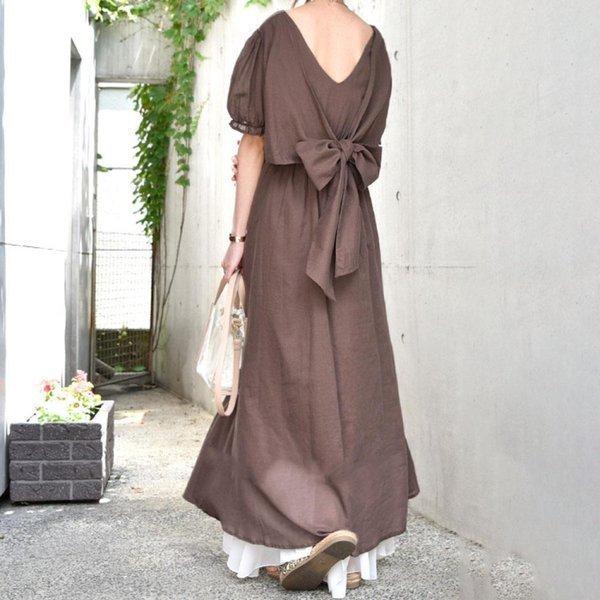 レディースファッション メール便可 取り寄せ ワンピースレディースリネンワンピース蝶結びスリットマキシワンピース大きいサイズゆったり綿麻混ワンピース Aライン大きいサイズ Qy2pmw5vg8 Www Guillermobogao Com