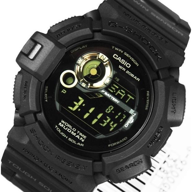 腕時計 メンズ Gショック 9300型 ソーラー ケース幅50mm マッドマン ポリウレタンベルト ブラック/ブラック色 G-SHOCK 111NG9300GB1｜ginlux-don｜03