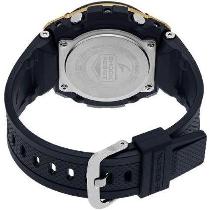 腕時計 メンズ Gショック 100型 ソーラー ケース幅50mm Gスチール ポリウレタンベルト ゴールド/ブラック色 G-SHOCK 111NGSTS100G1Aの画像