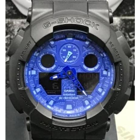 腕時計 メンズ Gショック 100型 クォーツ ケース幅50mm ポリウレタンベルト ブラック/ブルー色 G-SHOCK 111QGA100BP1A｜ginlux-don｜03