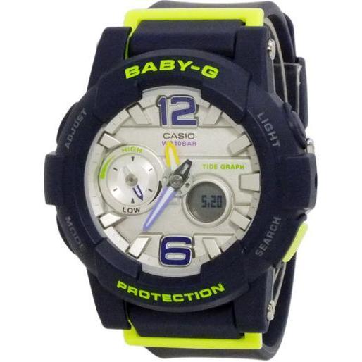腕時計 レディース ベビーG 180型 クォーツ ケース幅45mm Gライド ポリウレタンベルト ネイビー/シルバー色 Baby-G 112QBGA1802B