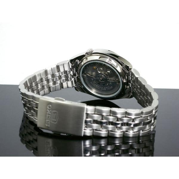 腕時計 メンズ セイコー5ベース オートマチック ケース幅35mm ステンレスベルト シルバー/ブラック色 SEIKO5 1215NK381K1｜ginlux-don｜02