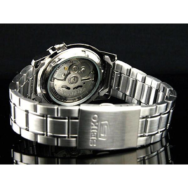 腕時計 メンズ セイコー5ベース オートマチック ケース幅40mm ステンレスベルト シルバー/ホワイト色 SEIKO5 1215NKE57K1｜ginlux-don｜02