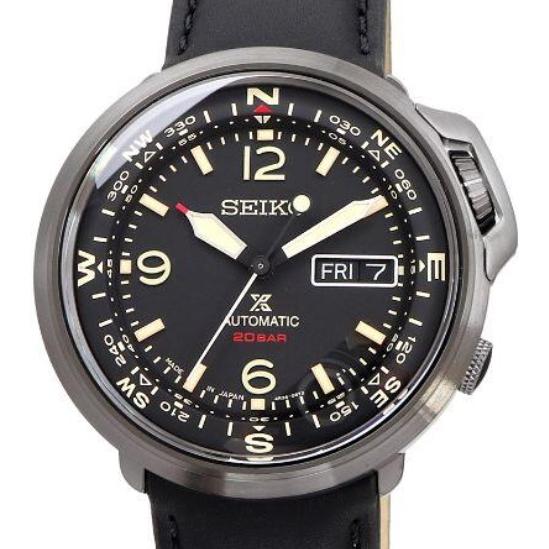腕時計 メンズ セイコー オートマチック ケース幅45mm プロスペックス ダイバーズ 革ベルト ガンメタリック/ブラック/ブラック色 SEIKO 1219RPD35J1｜ginlux-don｜03
