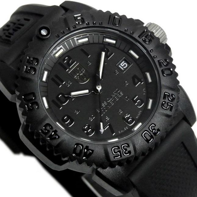 腕時計 レディース ルミノックス クォーツ ケース幅40mm SEA ネイビーシールズカラーマーク7050 ポリウレタンベルト ブラック/ブラック色 Luminox 17887051BO｜ginlux-don｜03