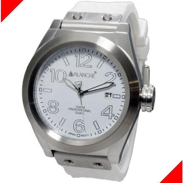 腕時計 レディース アバランチ クォーツ ケース幅40mm モンスーン ポリウレタンベルト シルバー/ホワイト色 AVALANCHE 1AQAV1028WHSIL