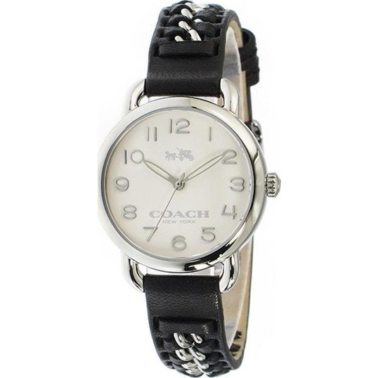 腕時計 レディース コーチ クォーツ ケース幅30mm デランシー 革ベルト シルバー/ホワイト/ブラック色 COACH 1C8814502257