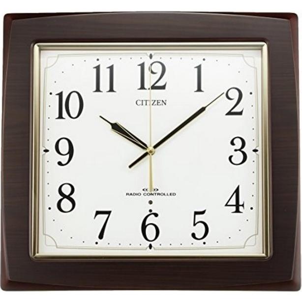 掛時計 シチズン 326×346×53mm 木製 ネムリーナ 電波時計 ブラウン/ホワイト色 CITIZEN 21128MY455006｜ginlux-don｜03