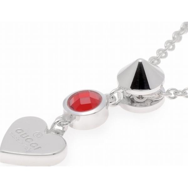 ペンダント レディース グッチ トップ幅0.8cm ダブルトップ 円形・ハート レッドトパーズ シルバー925 GUCCI 3112325871082418166_2