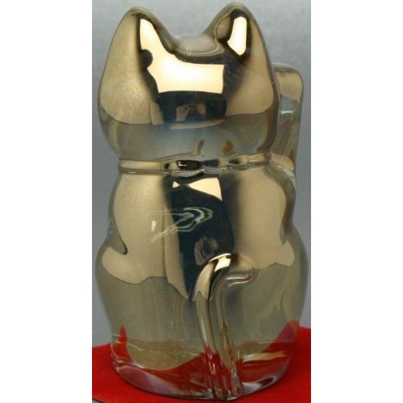 バカラ（Baccarat） 置物 オブジェ 6×6×10.5cm まねき猫 フランス製