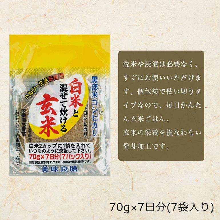 送料無料 玄米ごはんの素 白米と混ぜて炊ける発芽玄米 70g×7袋【手軽に毎日 美味しく健康】｜ginmaihonpo｜11